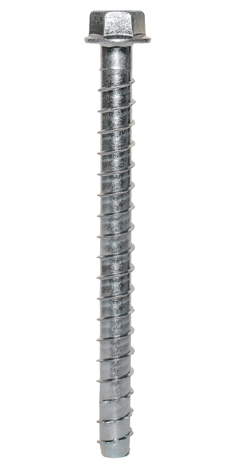Simpson StrongTie THDB62800H 5/8 Inch x 8 Inch, Hex Washer Head, Zinc Plated Titen HD Heavy-Duty Screw Anchor for Concrete, Easy Installation (Pack of 10) - Image 1