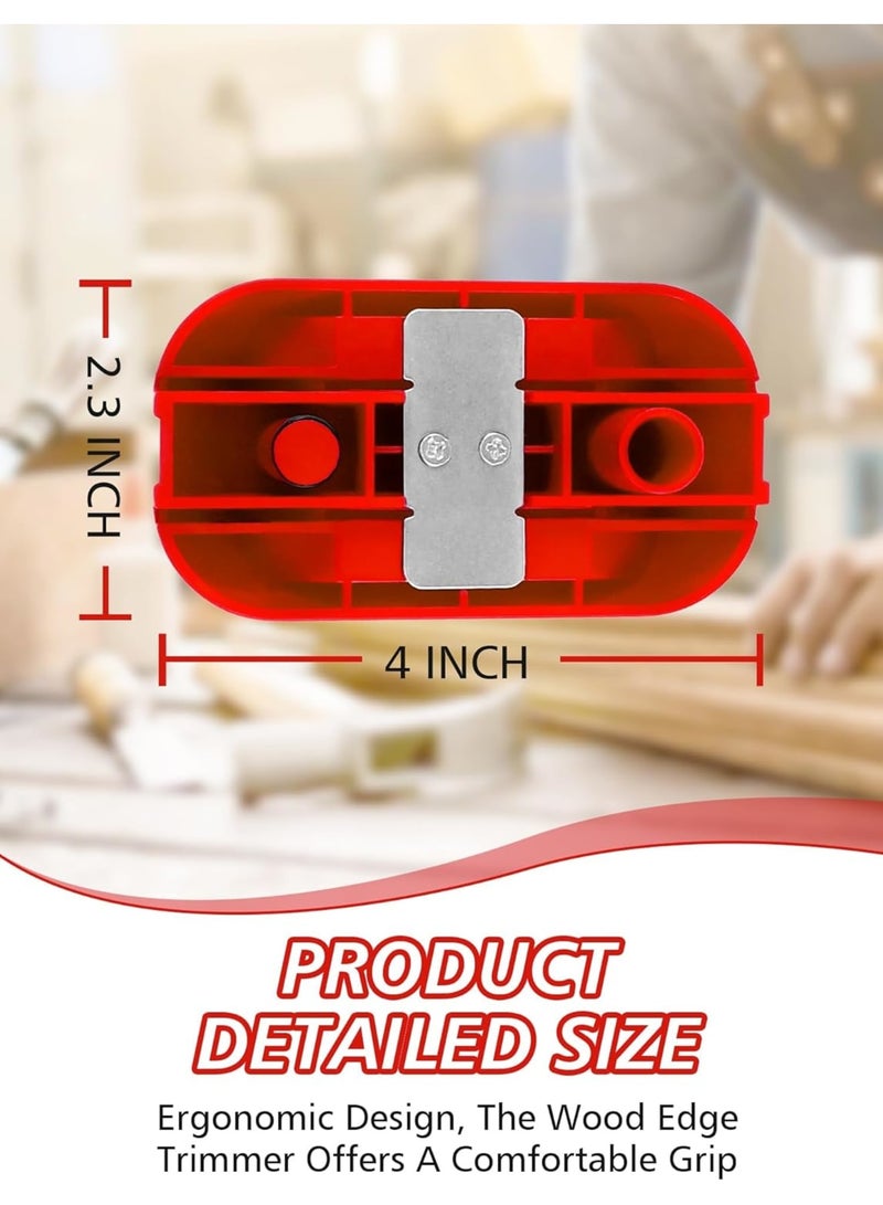 SOLARAE Quad Trimme Edge Banding Trimmer, With Tungsten Carbide Blades, Veneer Edge Band Trimmer for Wood Veneer, Woodworking Projects (Furniture and Cabinet Making), Red - Image 2