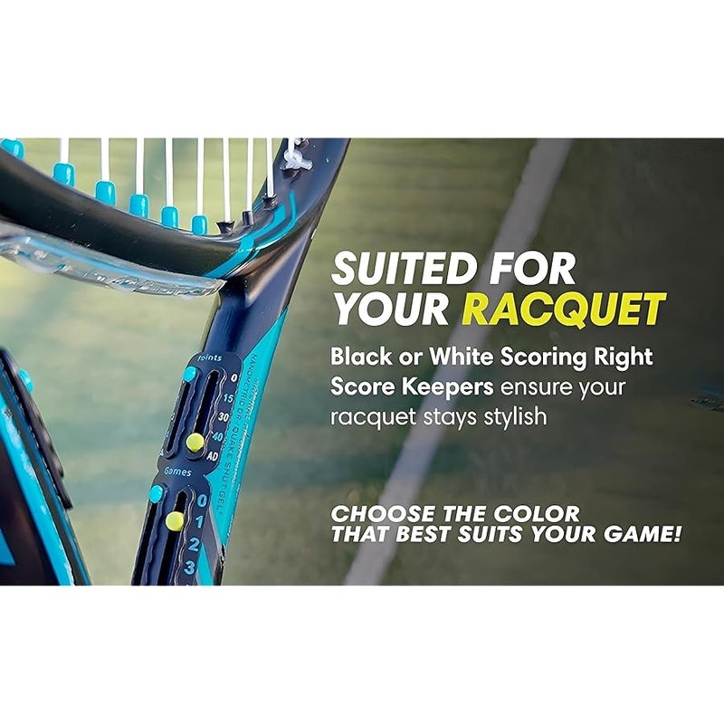 Scoring Right Portable Tennis Racket and Padel Scorekeeper, Easily Mounted Small Score Board to Keep Score of Points, Games, and Sets, ITF Conforming and Lightweight Mini Score Keeper, 1.9g, Black - Image 2
