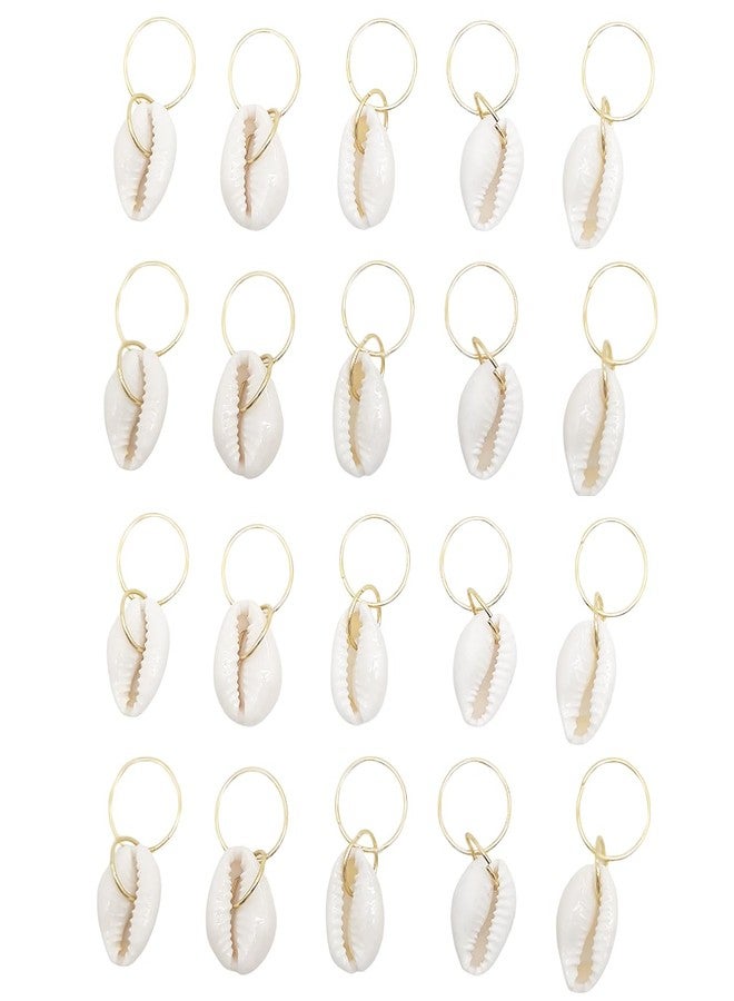 Sopopal 20 Pack Shell Hair Clip, Cowrie Shells for Hair for Women Seashell for Hair Braids DIY Sea Shell Gold Hair Rings Accessories - Image 1