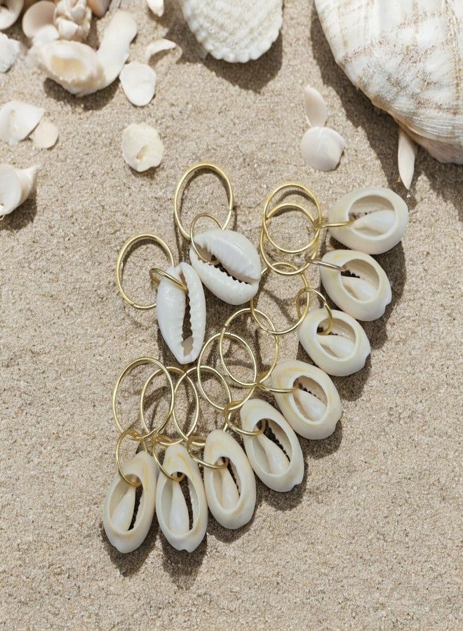 Sopopal 20 Pack Shell Hair Clip, Cowrie Shells for Hair for Women Seashell for Hair Braids DIY Sea Shell Gold Hair Rings Accessories - Image 4