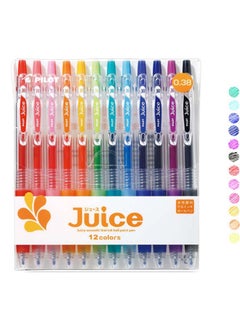 PILOT PILOT LJU - 120EF Juice Gel Ink Pen Set - Regular Color Series, 12 - color Set of Retractable Gel Pens with 0.38mm Tip (Red, Blue, Light Blue, Blue - Black, Green, Orange, Grape Purple, Apple Green, Baby Pink, Apricot Orange, Coral Pink, Black)  - Image 5