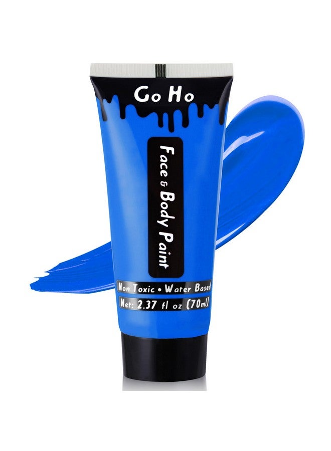 Go Ho Royal Blue Face Body Paint Washable(2.37 oz),Water Based Cream Blue Face Paint,Smurf Mystique Avatar Clown Makeup,Blue Body Paint for SFX Cosplay Costumes Festivals Halloween Makeup - Image 1