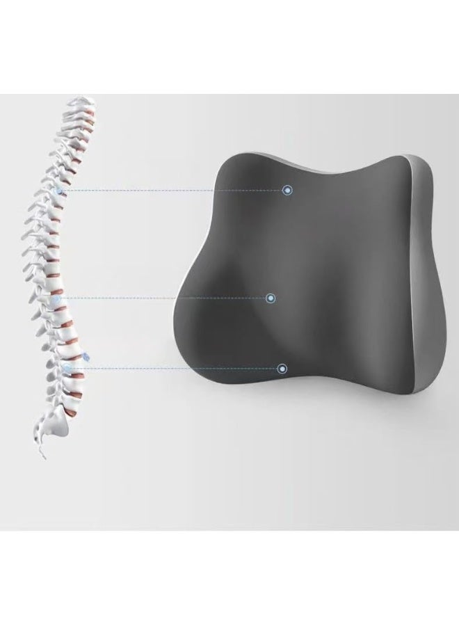 SKY-TOUCH Ergonomic Lumbar Support Pillow, Memory Foam Backrest for Car or Office Chair - Fits Most Seats, Travel, Driving, Lumbar Support Pillow, Back Pain Relief, Improve Posture - Image 3