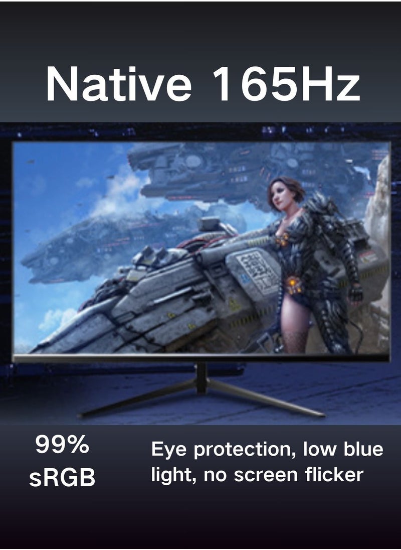 هاي لوك - شاشة عرض 27 بوصة 165 هرتز IPS HD، شاشة LCD بدون إطار، دقة 2K HD، HDMI/DP/VGA، ارتفاع قابل للتعديل - Image 1