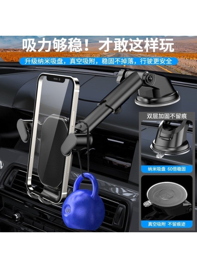 New Car Mobile Phone Holder Suction Cup Anti-Shake and Shock-Proof Mechanical Arm Clamp Gravity Air Outlet Rotating Tail Clamp - Image 4
