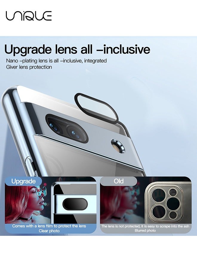 Unique Case for Google Pixel 7a 5G, Wireless Charging with MagSafing Built-in Magnets Compatible Faster Charging Slim Fit Anti-Yellowing Case Soft TPU Clear Cover - Rose Gold - Image 3