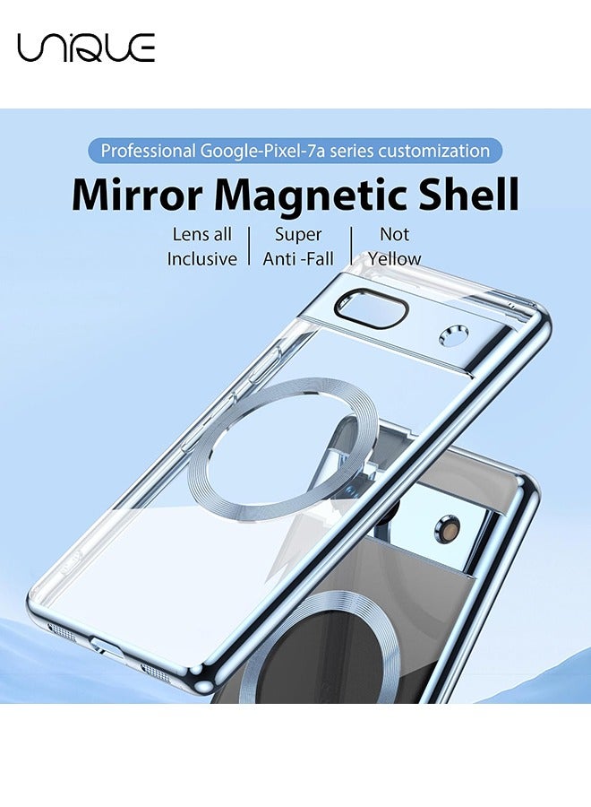 Unique Case for Google Pixel 7a 5G, Wireless Charging with MagSafing Built-in Magnets Compatible Faster Charging Slim Fit Anti-Yellowing Case Soft TPU Clear Cover - Rose Gold - Image 4