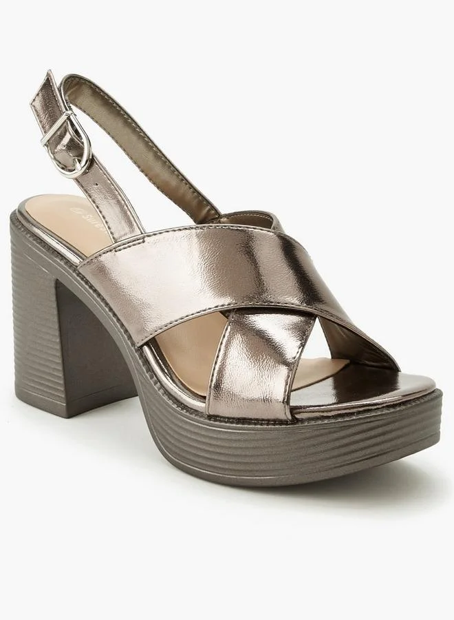 Surestep Women Cross Strap Platform Heel Sandals