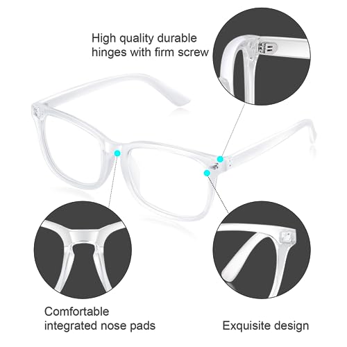 minlen Blue Light Blocking Glasses for Women or Men |Fashion UV Ray Filter Eyeglasses for Reading, PC and TV | Gaming Glasses Instantly Blocks Glare from Computers and Phone Screens (Transparent)… - Image 5