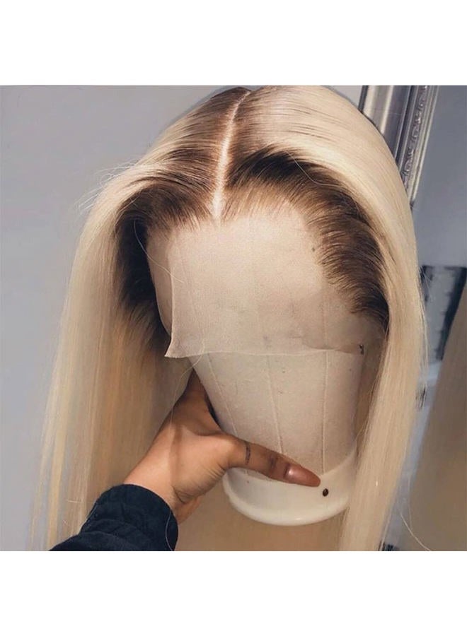 ANDRIA Platinum Blonde Natural Wave Wig with Bangs Platinum Blonde Wigs Light Gray Wigs White Blonde Full Wigs Synthetic Long Wavy Full Wigs Loose Curly Wig 24 Inches Colorful Wigs for Women - Image 5