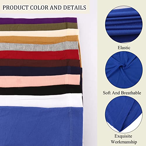 Jelyne 12 Pcs Under Hijab Cap Stretch Solid Color Muslim Under Scarf Bonnet Jersey Cap Unisex Head Wrap Tube Hat Opens on 2 Ends Neck Cover - Image 3