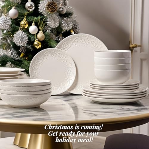 Artena Soup Bowls & Soup Spoons, 26 OZ Cereal Bowls & Cereal Spoons, White Ceramic Pho Bowl And Spoon Set for Ramen, Breakfast, Kitchen, Set Of 4, 6 inch Dishwasher & Microwave Safe - Image 5