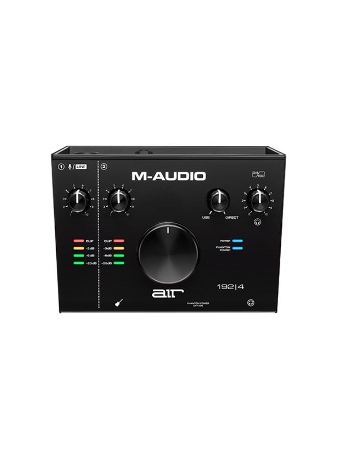 M-Audio AIR 192|4 USB-C Recording Sound Card 24Bit 192kHz Crystal Preamp 48V Phantom Power Zero Latency Monitoring For Vocal Guitar Podcast Solo Music Production - Image 4