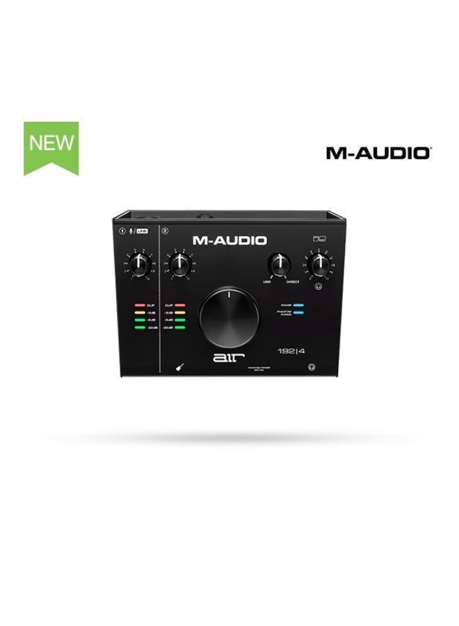 M-Audio AIR 192|4 USB-C Recording Sound Card 24Bit 192kHz Crystal Preamp 48V Phantom Power Zero Latency Monitoring For Vocal Guitar Podcast Solo Music Production - Image 1