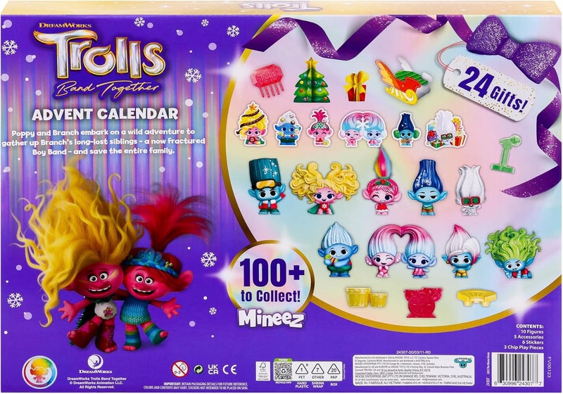 Trolls DreamWorks Trolls Band Together Mineez 24 pc Holiday Advent Calendar - Image 3