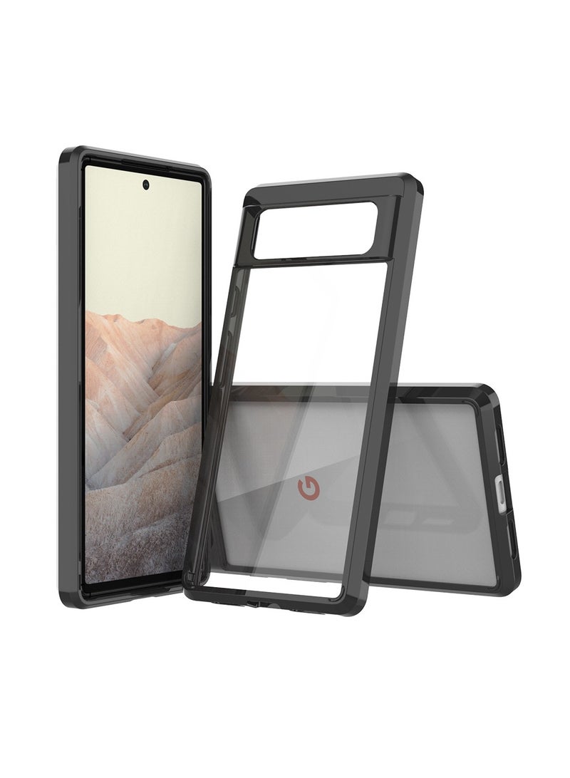 عام غطاء شفاف ومضاد للصدمات لهاتف Google Pixel 6، بإطار صلب رفيع، يوفر حماية من السقوط، وخلفية شفافة مقاومة للخدوش.