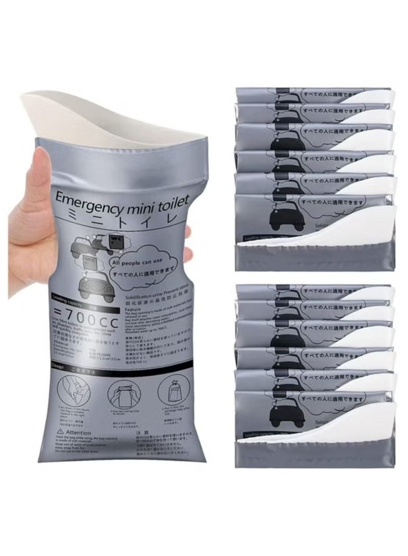 Generic Disposable Urine Bags, 700ML Large Capacity Camping Pee Bags, Unisex Urinals Vomit Bags for Travel Urinal Toilet Traffic Jam Emergency Portable Toilet Bee Bag for Men Women Kids Patient(12 Pack)  - Image 1