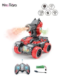 MissTiara Electric Rotating Turret Battle Remote Control Tank Fight Toy for Kids Children Toy Car with Shooting Safe Spray and Lights  - Image 1