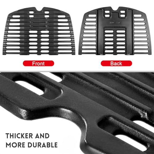 GGC 7644 7582 Grill Grates for Weber Q100 Q1000 Q120 Q1200 Q1400 Gas Grills, 17" x 12.7" Cast Iron Cooking Grates for Weber 50060001 51010001 51040001 51060001, 2PCS Baby Q Replacement Parts - Image 5