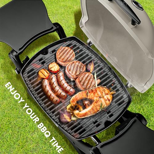 GGC 7644 7582 Grill Grates for Weber Q100 Q1000 Q120 Q1200 Q1400 Gas Grills, 17" x 12.7" Cast Iron Cooking Grates for Weber 50060001 51010001 51040001 51060001, 2PCS Baby Q Replacement Parts - Image 3