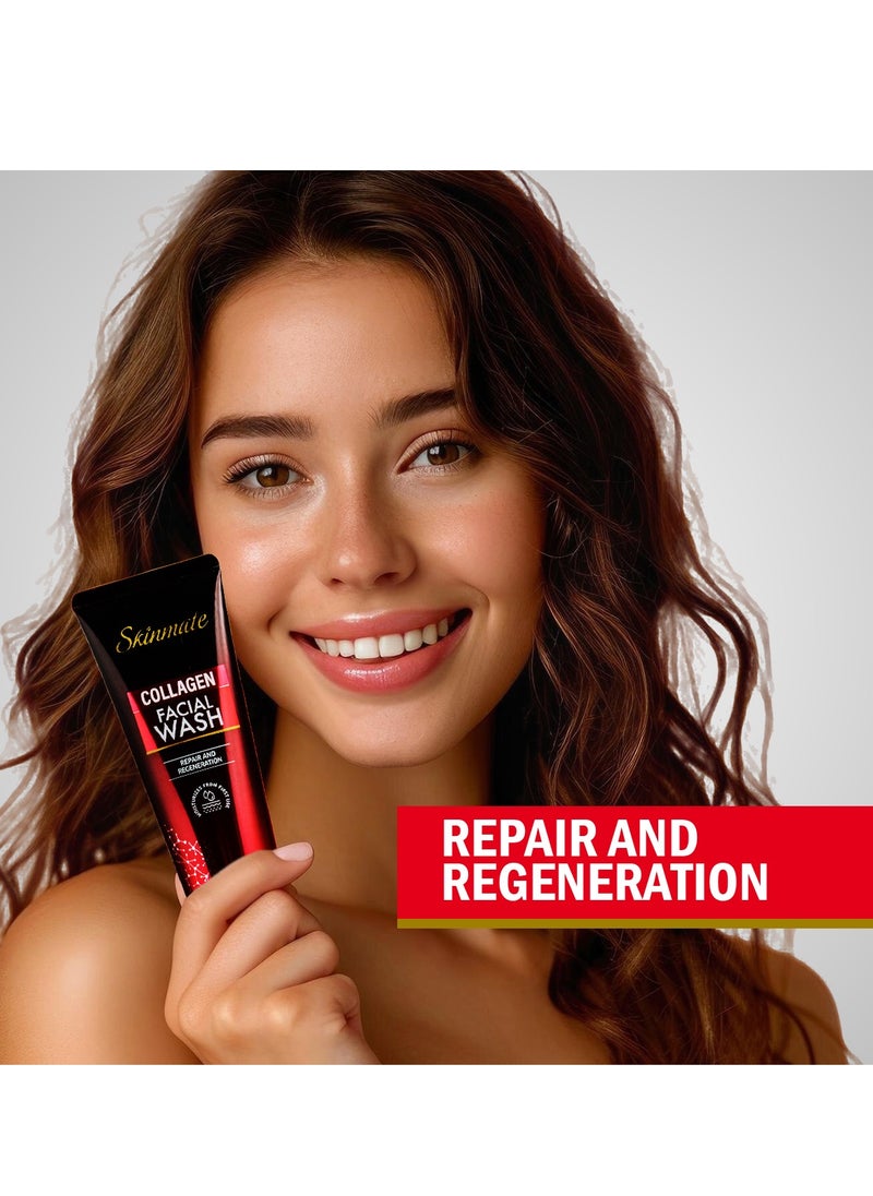 SKINMATE Face Wash Repair and  Regeneration 100 ml - Collagen  - Image 2