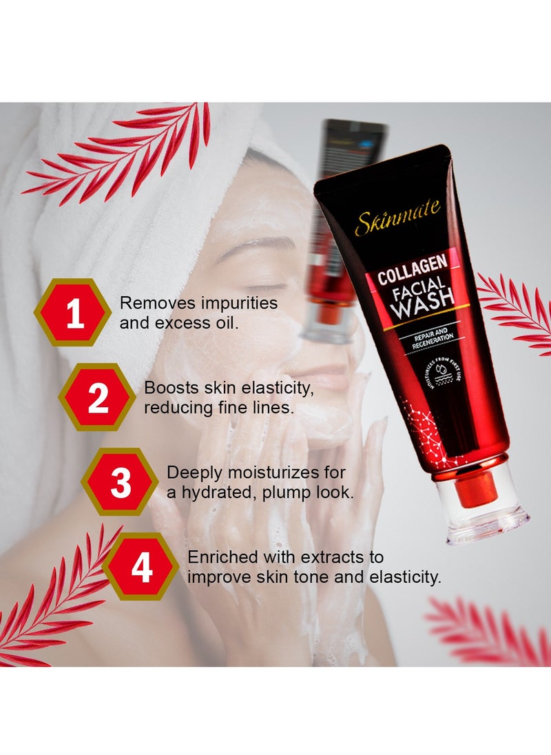 SKINMATE Face Wash Repair and  Regeneration 100 ml - Collagen  - Image 4