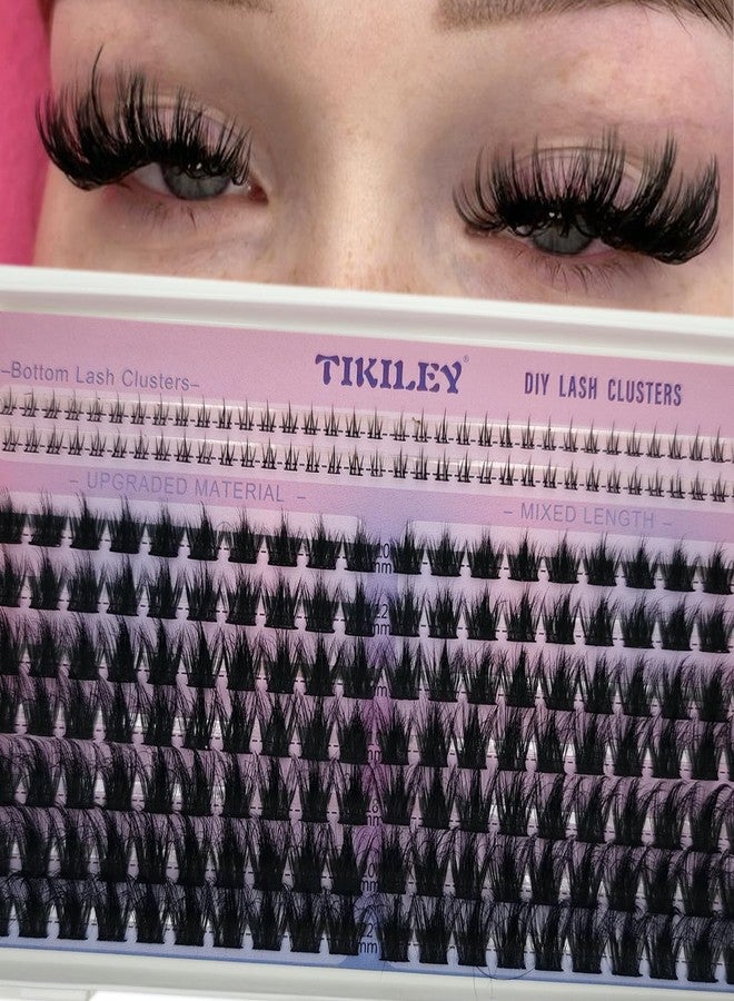 TIKILEY Fluffy Lash Clusters with Bottom Lashes Cluster Thick 10-22mm Wispy Individual Lashes Volume Eyelash Extension - Image 1