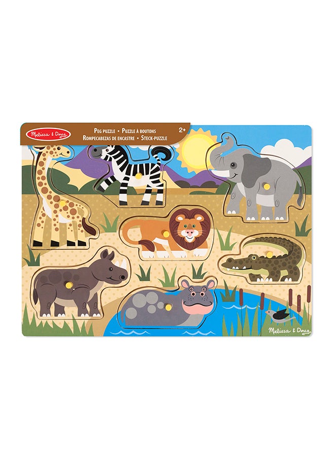 Melissa & Doug لعبة بازل خشبية من ميليسا ودوج سفاري (7 قطع) - Image 1