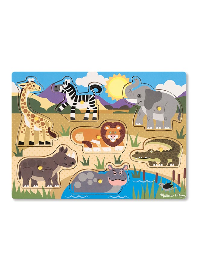 Melissa & Doug لعبة بازل خشبية من ميليسا ودوج سفاري (7 قطع) - Image 3