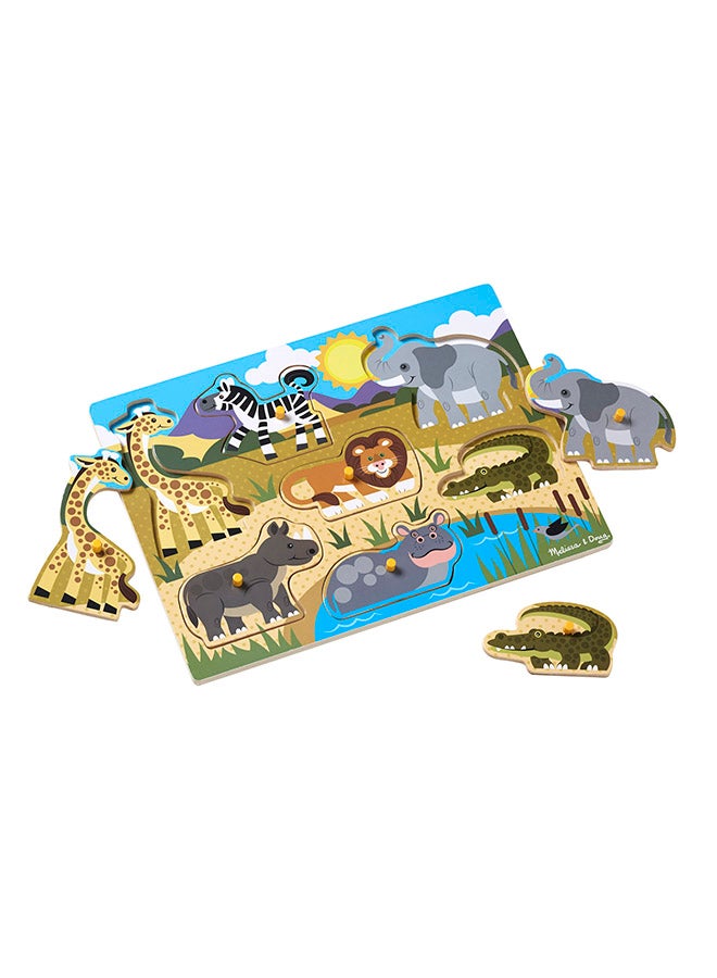 Melissa & Doug لعبة بازل خشبية من ميليسا ودوج سفاري (7 قطع) - Image 4