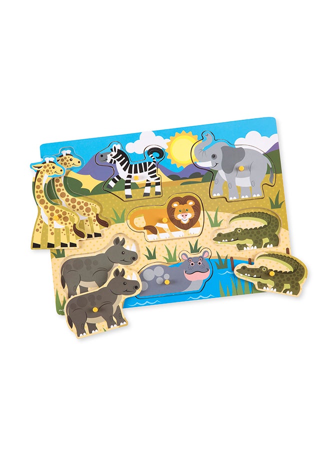 Melissa & Doug لعبة بازل خشبية من ميليسا ودوج سفاري (7 قطع) - Image 2