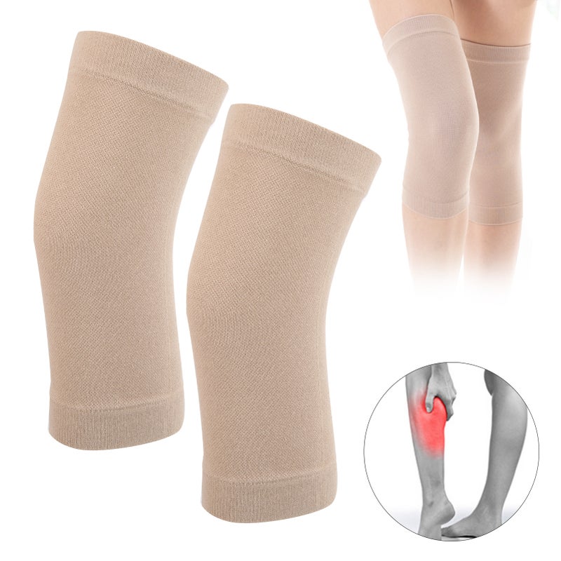 2pcs Compression Knee Sleeve Ultrathin Cotton Seamless Knee Brace Support for Pain Relief - Image 3