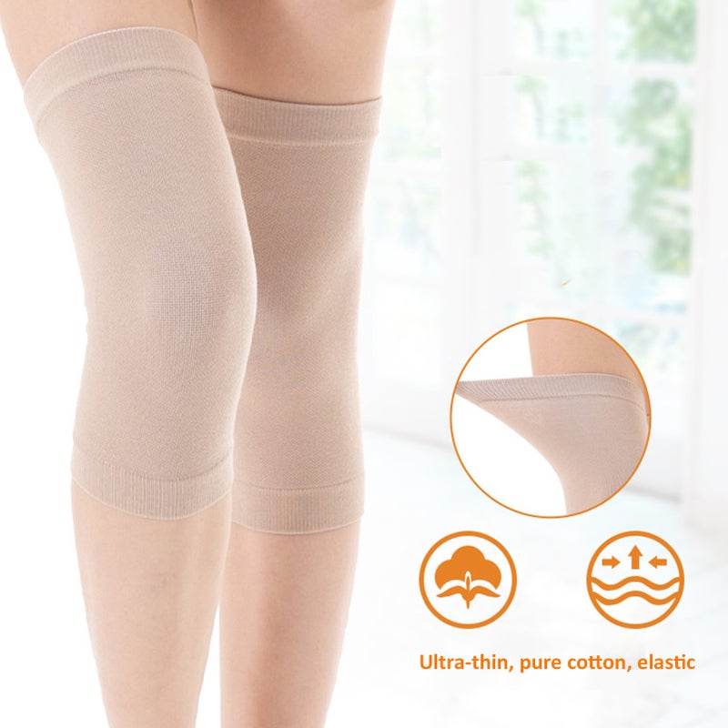 2pcs Compression Knee Sleeve Ultrathin Cotton Seamless Knee Brace Support for Pain Relief - Image 4