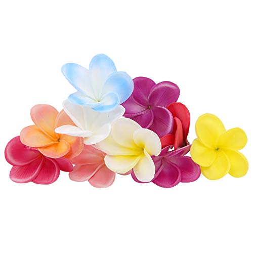 Winterworm Bunch of 10 PU Real Touch Lifelike Artificial Plumeria Frangipani Flower Bouquets Wedding Home Party Decoration Assorted Color
