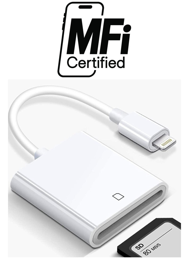 KASTWAVE - For Apple Lightning to SD Card Camera Reader Adapter for iPhone iPad(USB 3.0/2.0) DSLR Camera Trail Game Camera Card Viewer Reader for iPhone 12 Mini, No APP Needed-Plug and Play - Image 1