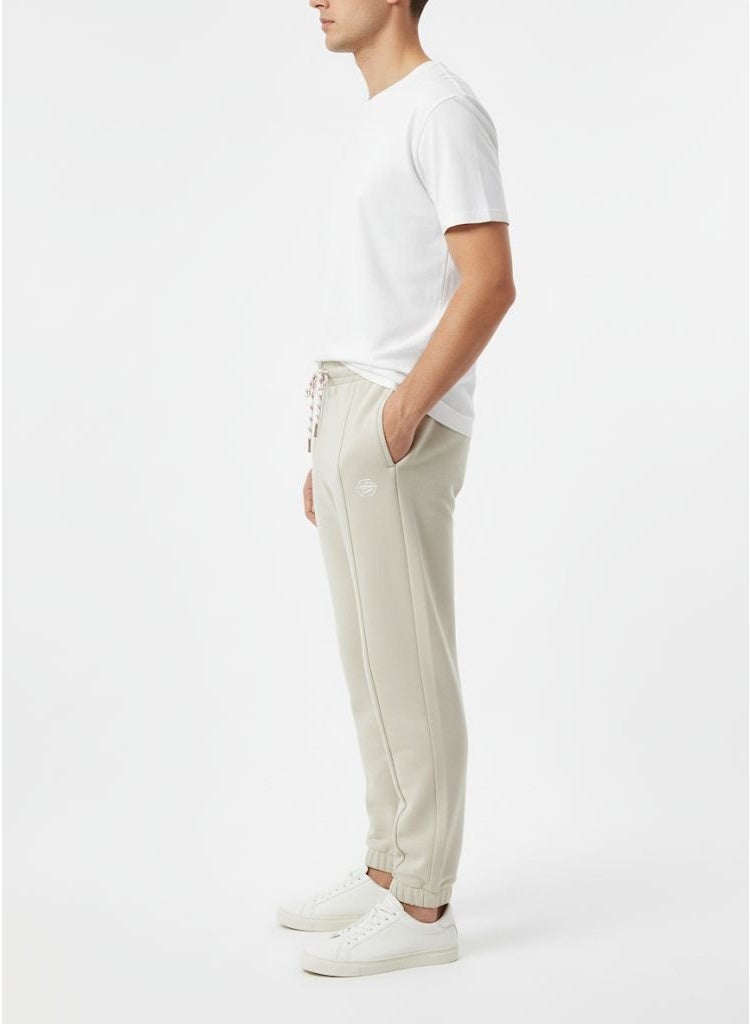 Invain Men’s Beige Casual Jogger Pants – Comfort Fit, Elastic Waistband with Drawstring, Side Pockets – Everyday Wear - Image 2