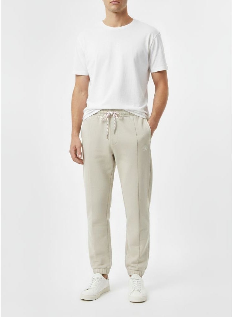 Invain Men’s Beige Casual Jogger Pants – Comfort Fit, Elastic Waistband with Drawstring, Side Pockets – Everyday Wear - Image 1