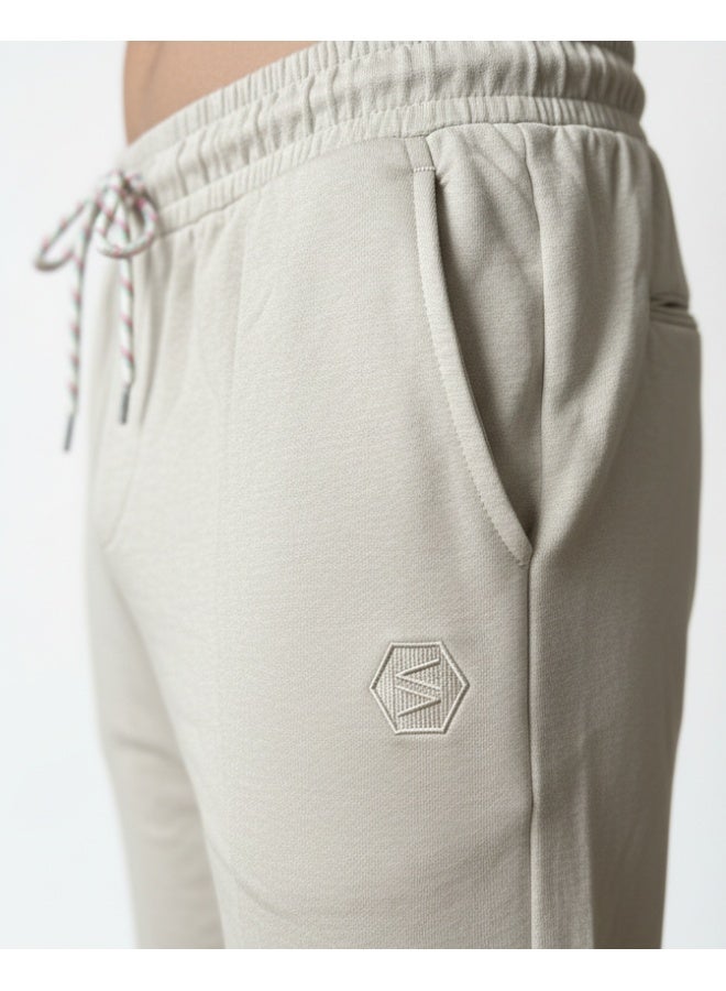 Invain Men’s Beige Casual Jogger Pants – Comfort Fit, Elastic Waistband with Drawstring, Side Pockets – Everyday Wear - Image 4