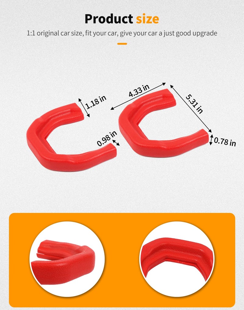 Hoolcar Front Bumper Tow Hook Covers Rubber Sleeve Protectors Compatible with Dodge Ram TRX 2018-2025, Exterior Accessories, Red - Image 4