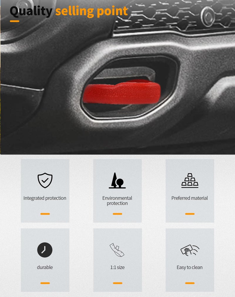 Hoolcar Front Bumper Tow Hook Covers Rubber Sleeve Protectors Compatible with Dodge Ram TRX 2018-2025, Exterior Accessories, Red - Image 5