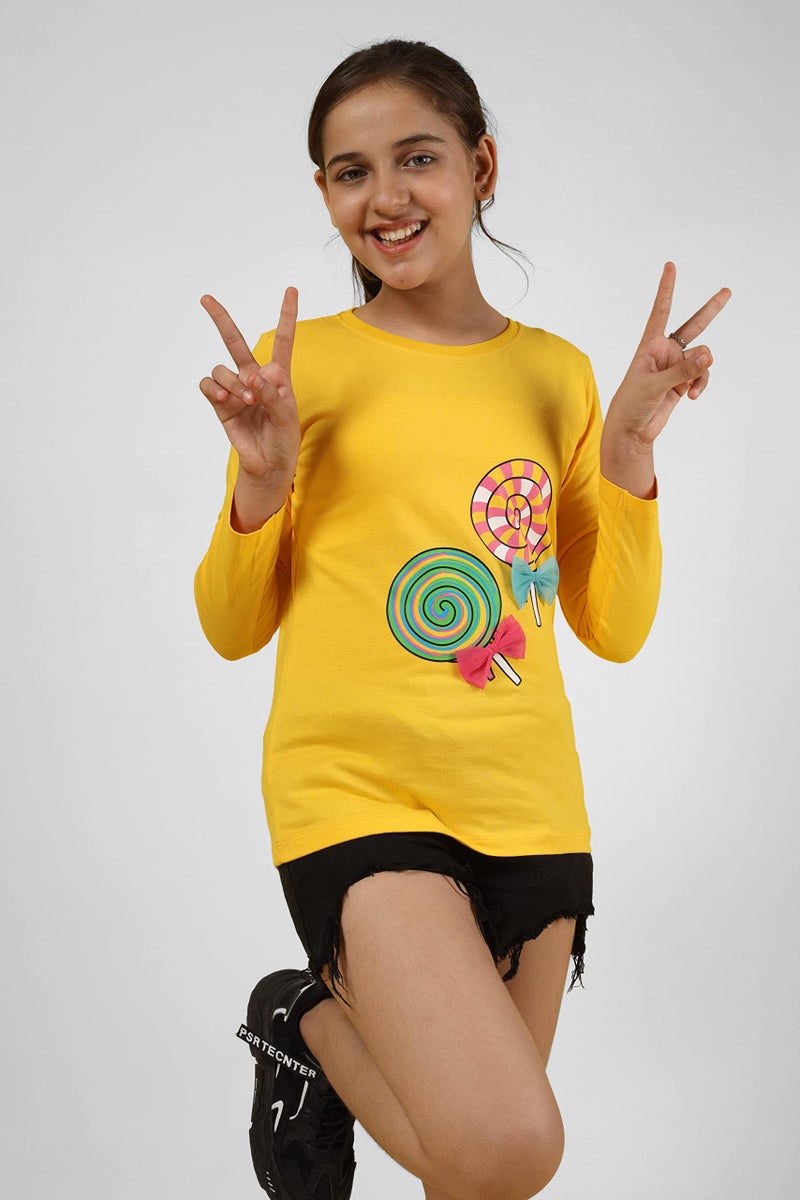 KYDA KIDS Regular Girls T-Shirt(K-Universe-2-3Yr_Multicolour_2 Years-3 Years) - Image 3