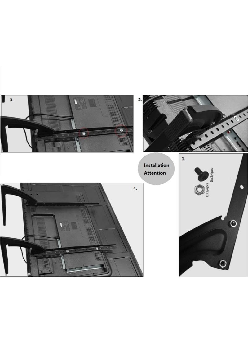 TIGER - Universal Table Top TV Stand – Fits 36-65 Inch Plasma, LCD, LED Flat or Curved Screen TVs, Height Adjustable, VESA Patterns up to 800x500mm, Supports up to 88 lbs - Image 1