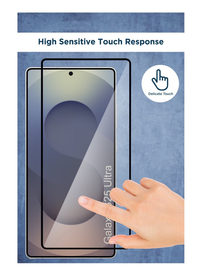 Samsung Galaxy S25 Ultra - Full Glue Tempered Glass Screen Protector - Delicate Touch , Higher Transparency , Easy to Install ,Anti-scratch and Bubble-free Screen Protector - Image 4