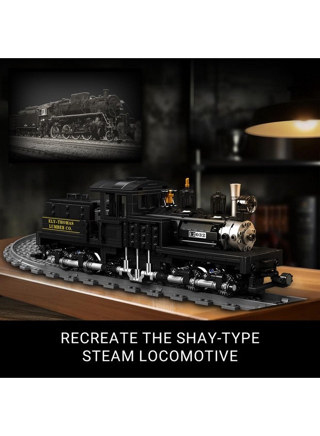 mould king Mould King Shay-Type Steam Locomotive Building Set with LED Lighting, Remote/App Control Model Train Block Kit with Tracks, Engineering Toy Kit for Adults (880 PCS) - Image 2