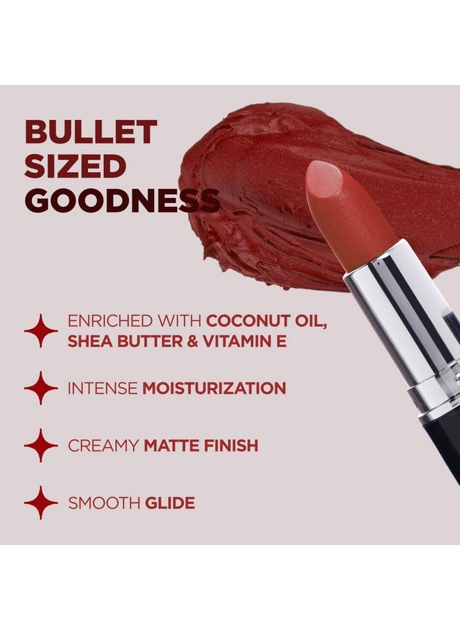 Bella Vita Organic - Bellavita Comfort Matte Bullet Lipstick| Intense Colour| Creamy Matte Finish| Intense Moisturisation| Smooth Glide| Lipsticks For Women| 4 Hr Stay, Pink Pout, 4.2 Gm - Image 1
