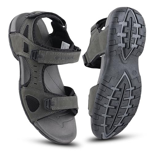 FUEL 2112-04 Anti-Skid Flexible & Breathable Casual Sports Outdoor Sandals & Floaters for Men (Grey-7UK) - Image 1