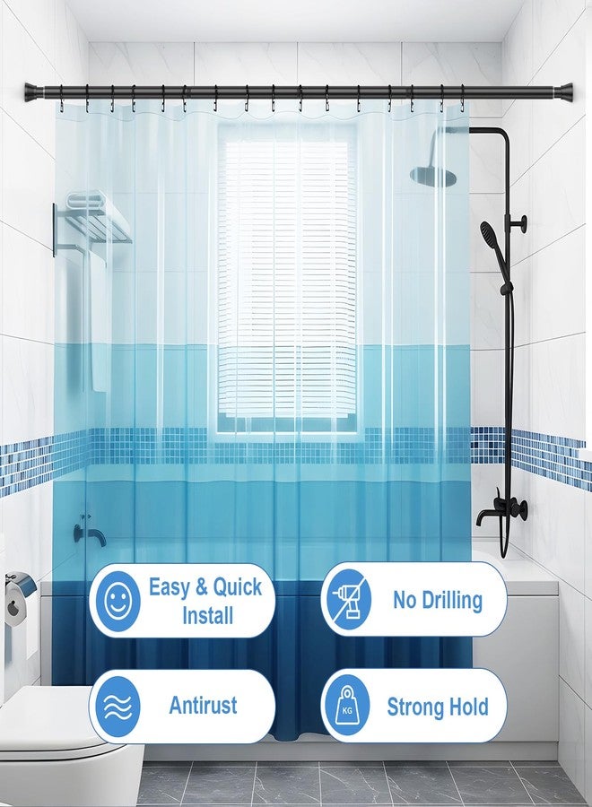 QINGYUN Shower Curtain Rod 45-75 Inch Black Shower Rod Tension Rod Adjustable Curtain Rod No Drilling Tension Curtain Rod Shower Rods for Bathroom Tension Shower Curtain Rod - Image 5