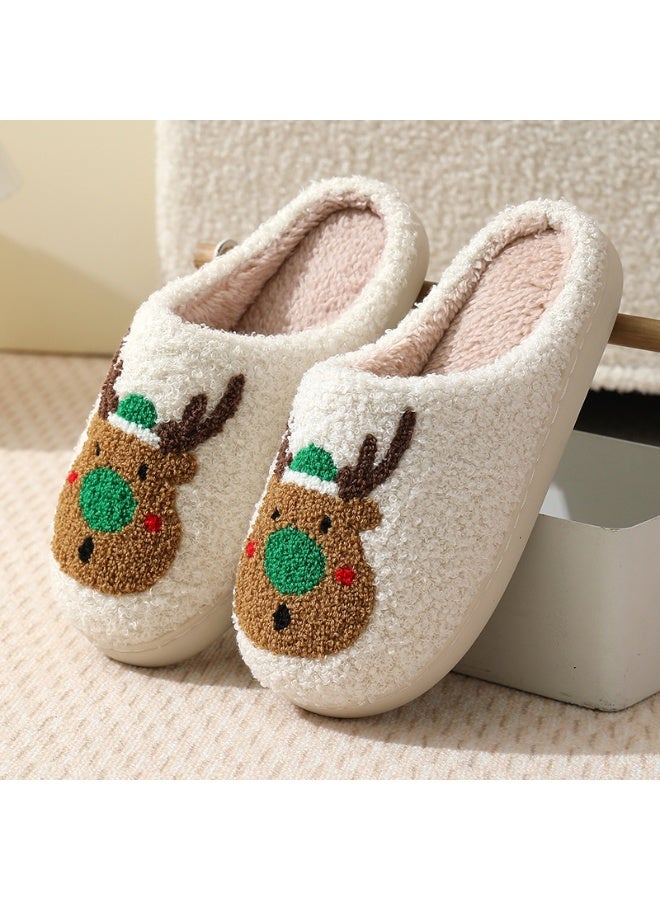 إسكدنيا الصفحة الرئيسية حذاء عيد الميلاد للنساء الرجال، الشتاء حذاء بلوش مع رغوة الذاكرة، فلوفي ناعم انزلاق دافئ على حذاء المنزل