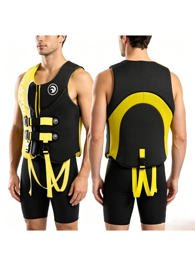 Hisea Water Sports Vest Life Jacket Black And Yellow - Image 2